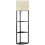 Homcom HOMCOM Corner Floor Lamp with Shelves - Triangular 3-Tier Storage, Pull-Chain Top Light, Black (B31-315V70) 1
