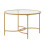 Living And Home (Gold) Modern Round Tempered Glass Coffee Table Centre Table 5