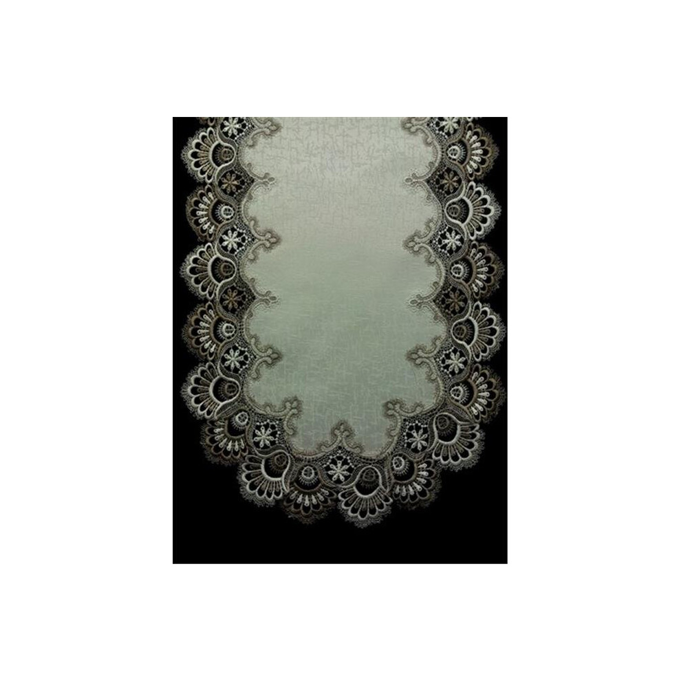 H8139-FF Cocoa Lace Oblong Table Cloth, 52 x 71 in.-image-OPC-PB7R6V7-NEW