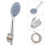 Shower Head Set Universal Chrome Multi Function with 5 Spray Modes, Anti-Limescale ABS, 1.5m Stainless Steel Hose & Wall Bracket 8