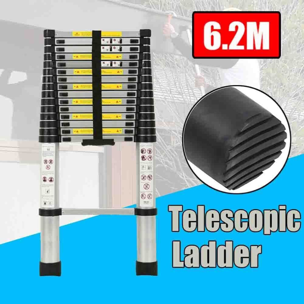 6.2M Telescopic Ladder Aluminium Extendable Ladders Extension UK