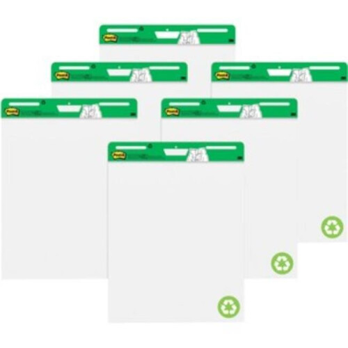 Stapled Easel Flip-Chart Pad, White - Pack of 6