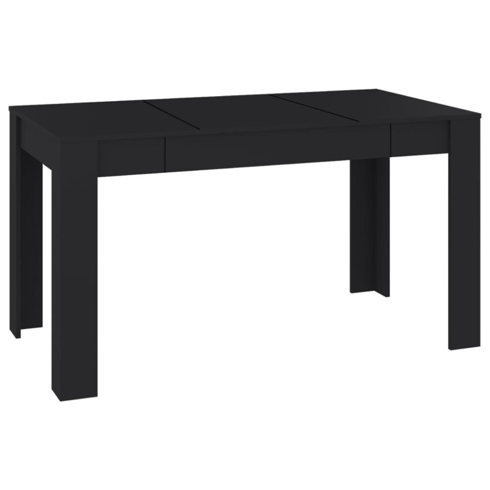 vidaXL Dining Table Black Engineered Wood Dining Room Kitchen Furniture Table