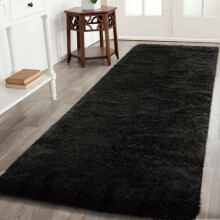 (Black, 60X220 CM RUNNER RUG) Shaggy Non Slip Rugs Living Room Area Carpet Mat