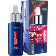 L'Oreal Paris Pure Retinol Night Serum, Revitalift Laser Face Serum, Deep Anti-Wrinkle Night Serum For Face [30ml]