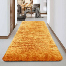 (Yellow, 80X300 CM) Shaggy Non Slip Rugs Living Room Area Carpet Mat