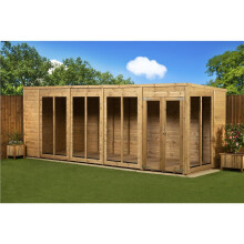 Empire Pent Summerhouse Shiplap Tongue & Groove 18X6 Double Door With Windows
