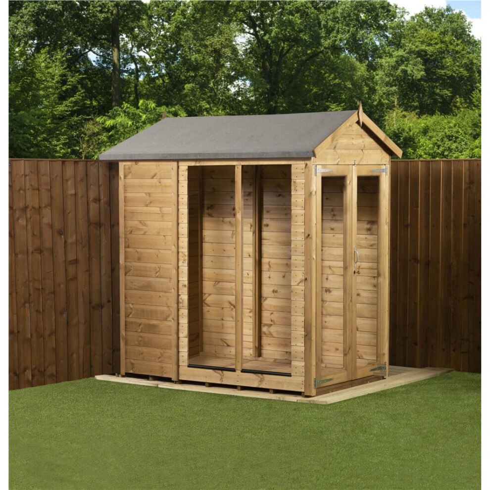 Empire Sheds Empire Apex Summerhouse Tongue & Groove 4X6 Double Door