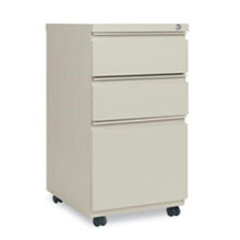 14.87 x 19.12 in. Three-Drawer Metal Pedestal File with Full Length Pull - Putty