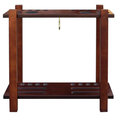 Classic Floor Billiard Pool Cue Rack, Antique Walnut