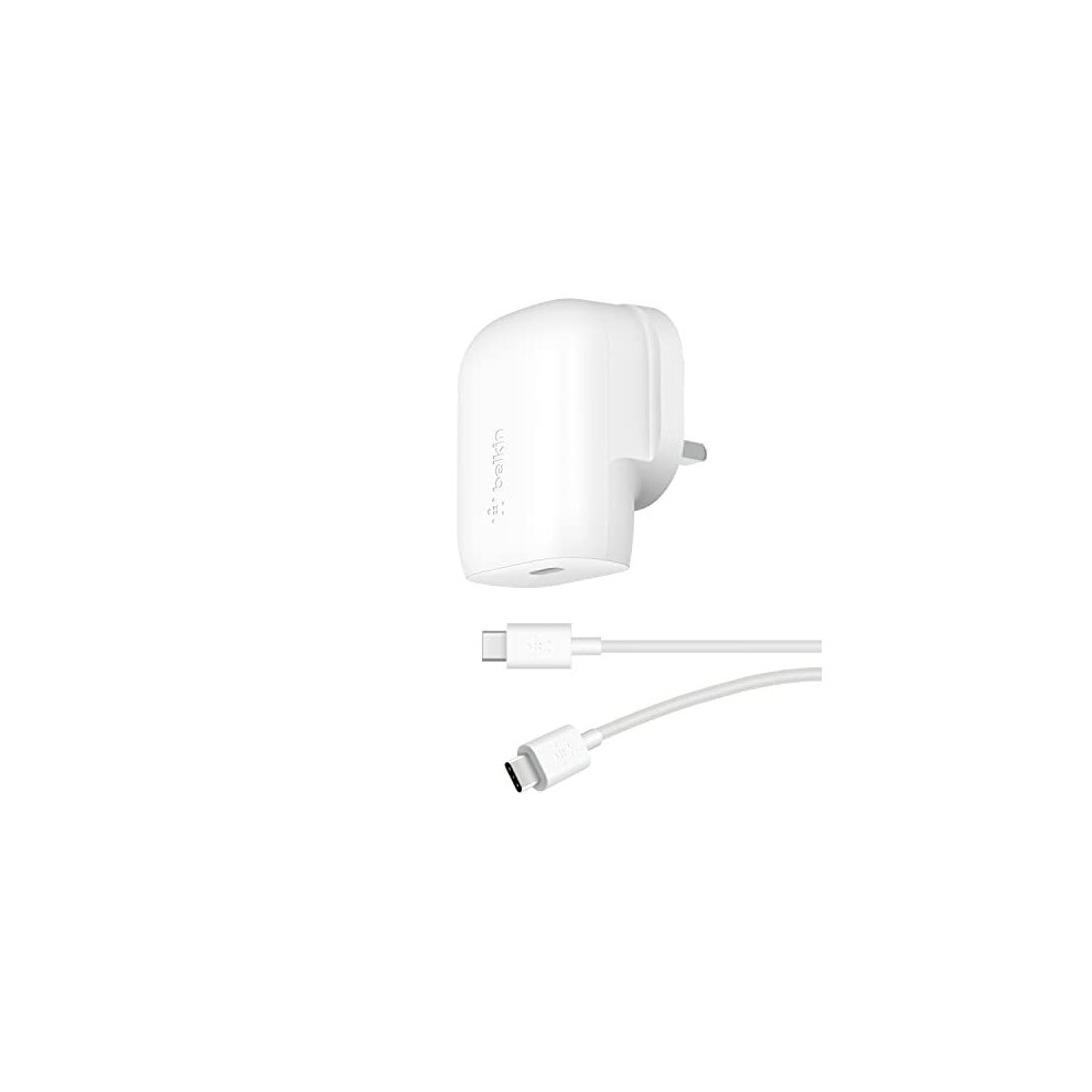 Belkin 30W USB C Wall Charger with USB-C to C Cable, PPS, PowerDelivery, USB-IF Certified PD 3.0 Fast Charging for Galaxy S21, Ultra, Plus, Z Flip, Z