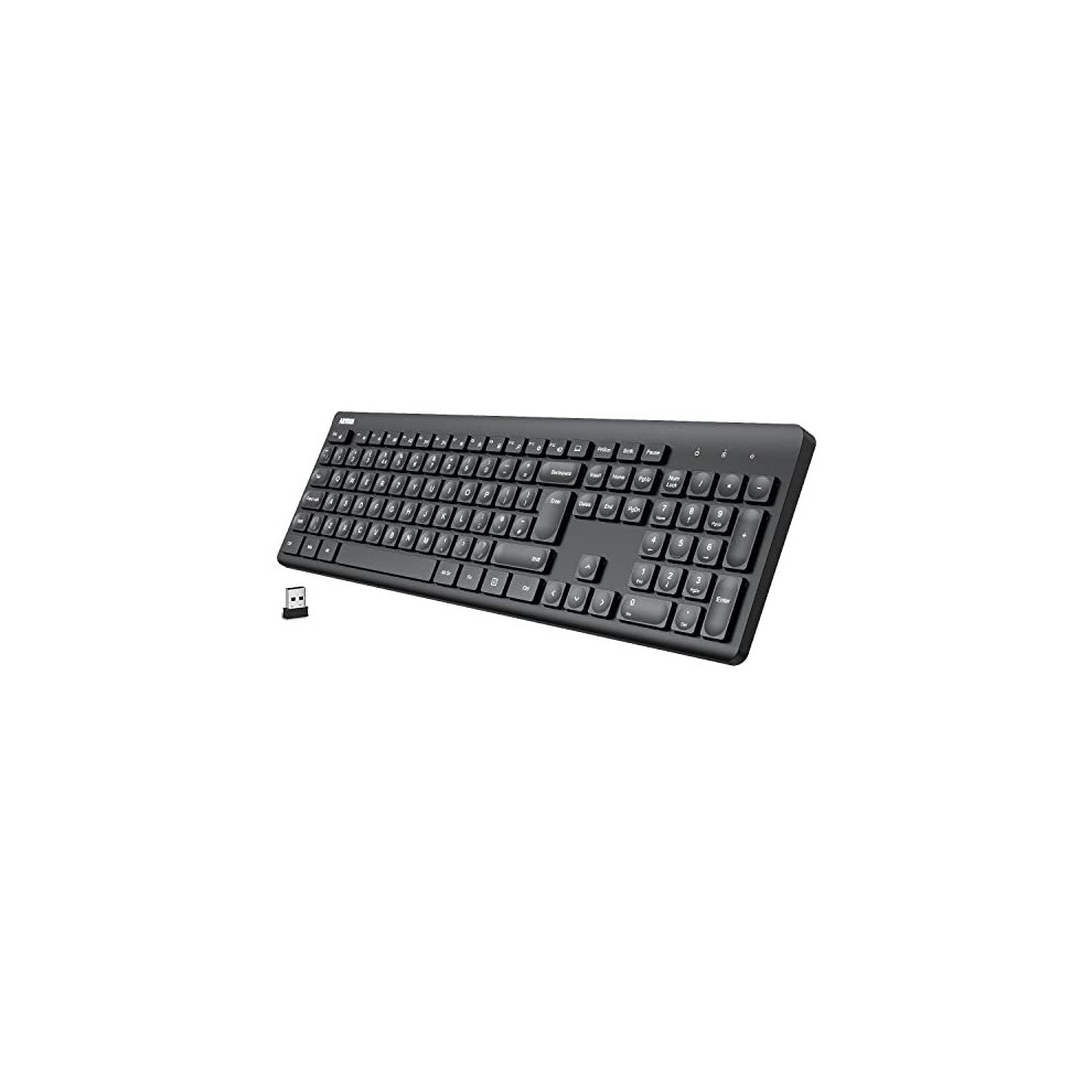 Arteck 2.4G Wireless Keyboard Ultra Slim Full Size Keyboard With Numeric Keypad And Media Hotkey For Computer/Desktop/Pc/Laptop/Surface/Smart Tv And 741527408640