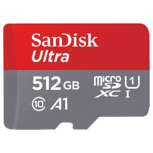 SanDisk 512GB Ultra microSDXC card + SD adapter up to 150 MB/s with A1 App Performance UHS-I Class 10 U1