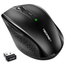 TECKNET Wireless Silent Mouse 2.4 GHz Quiet Wireless Mouse with 30 Months Battery Life, Side Control, No Click Noise, 5 Adjustable DPI Levels, Up to