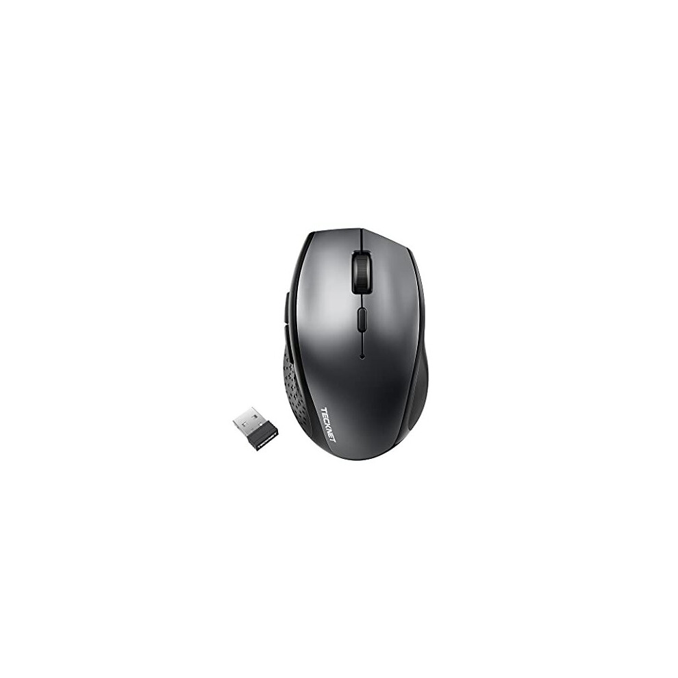 TECKNET Bluetooth Wireless Mouse, 3 Modes (BT 5.0/3.0+2.4G) Portable Ergonomic Mice, 3200 DPI Adjustable Mouse, 24 Months Battery Life With Indicator,