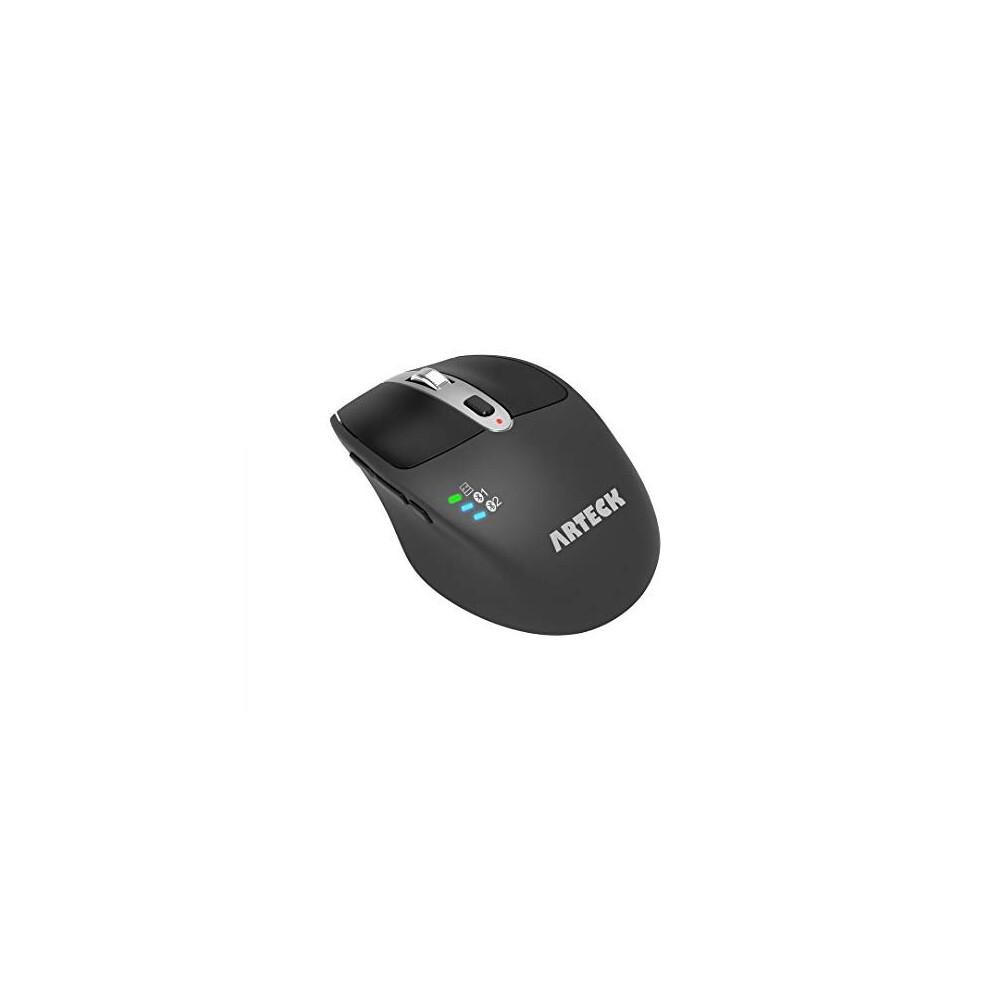 Photos - Mouse Arteck Multi-Device Wireless Bluetooth  with Nano USB Receiver Ergonomic Right Hand Silent Clicking for Computer Deskto