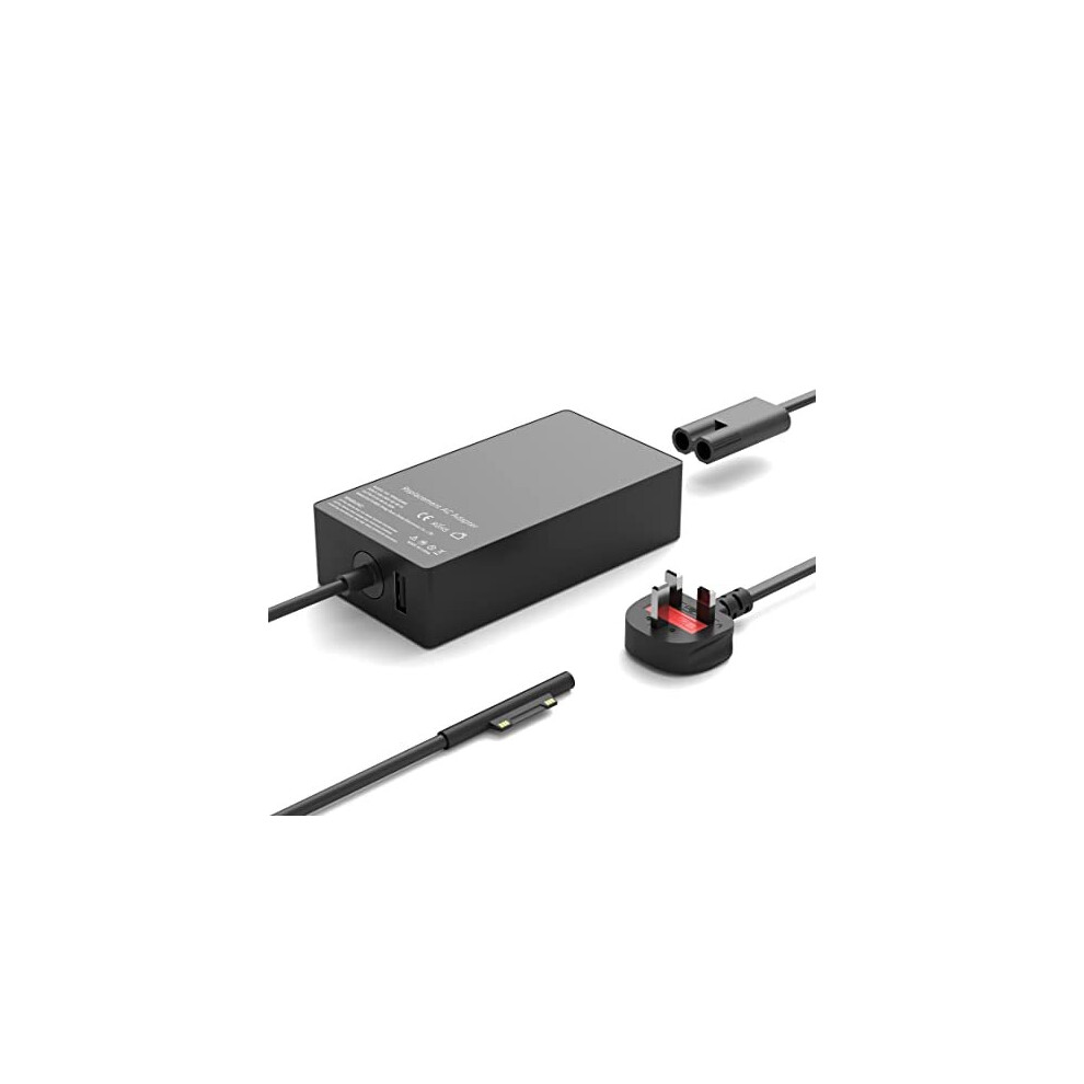 65W Surface Pro Charger Compatible with Microsoft Surface Charger, Surface Pro 8/X/7/6/5/4/3, Surface Laptop Go 1/2/3/4, Surface Book, Windows Surface