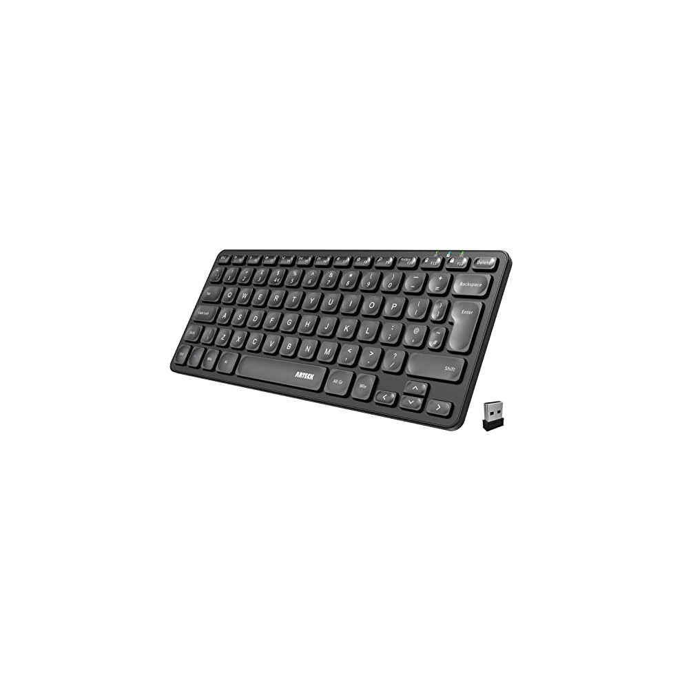 Arteck 2.4G Wireless Keyboard Ultra Slim And Compact Wireless Keyboard With Media Hotkeys For Computer/Desktop/Pc/Laptop/Surface/Smart Tv And Windows 741527408657