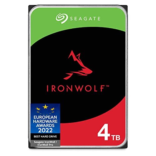 Seagate IronWolf, 4TB, NAS, Internal Hard Drive, CMR 3.5 Inch, SATA, 6GB/s, 5,400 RPM, 256 MB Cache, for RAID Network Attached Storage, 3 year Rescue