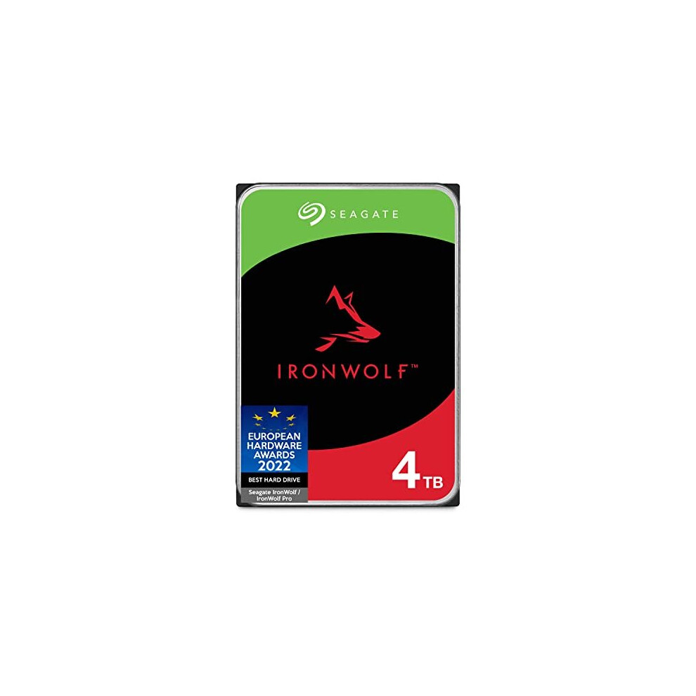 Seagate IronWolf, 4TB, NAS, Internal Hard Drive, CMR 3.5 Inch, SATA, 6GB/s, 5,400 RPM, 256 MB Cache, for RAID Network Attached Storage, 3 year Rescue