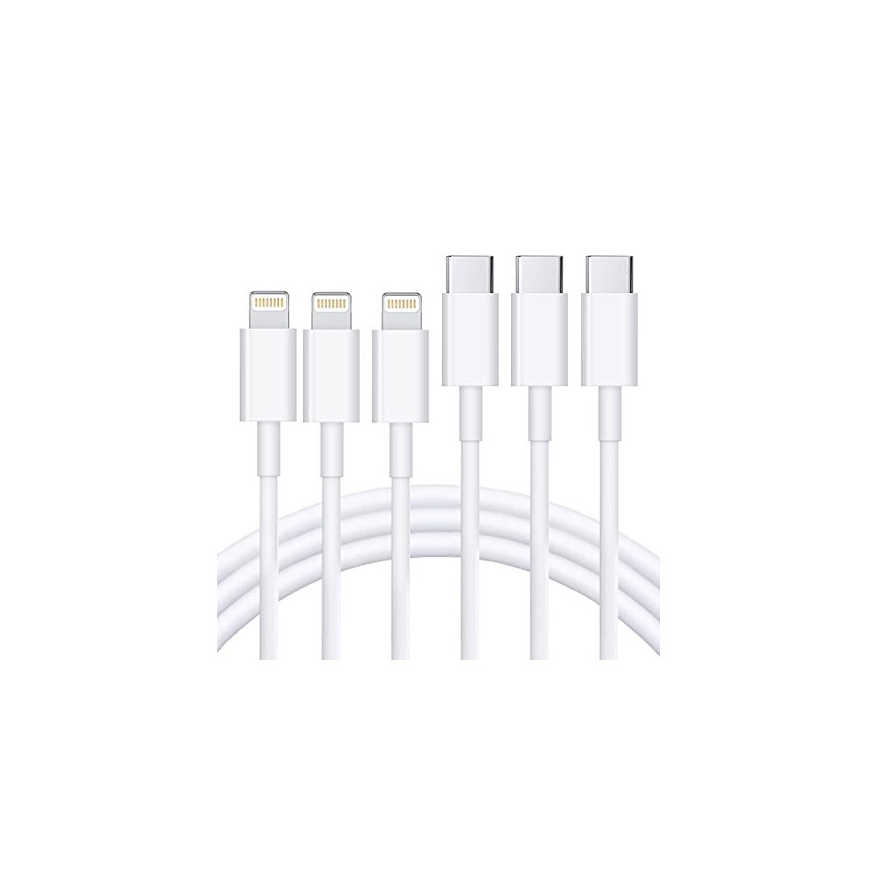 Rctech Usb C To Lightning Cable 3Pack 3Ft/1M [Mfi Certified] Iphone Fast Charger Cable Usb-C Power Delivery Charging Cord For Iphone 14/13/12/12 Pro Max/12