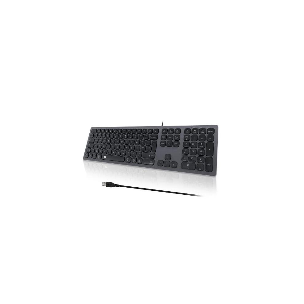 B.friendit Slim Usb Wired Keyboard – Uk Layout Soft Touch And Quiet Key, Compatible With Apple Imac, Macbook, Mac And Pc, Computer Keyboard With 4712933893302