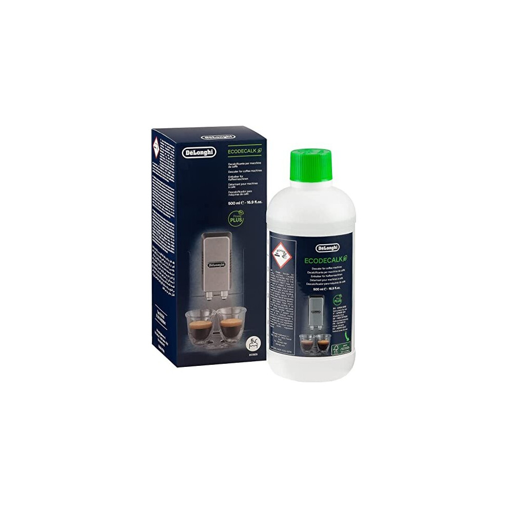 De'Longhi ECODECALK Descaler DLSC500, 500ml - 3x Faster Calcium/Lime Deposit Remover for All Coffee & Espresso Machines