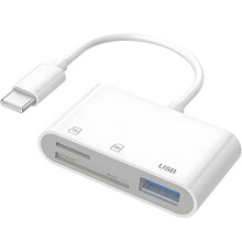 USB C to SD Card Reader,USB C to Micro SD TF Memory Card Reader Adapter Compatible with iPad Pro,MacBook Pro/Air,Chromebook,3-in-1 USB Camera Card
