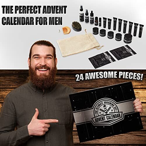 KreativeKraft Advent Calendar for Men 2022, Beard Grooming Kit Mens