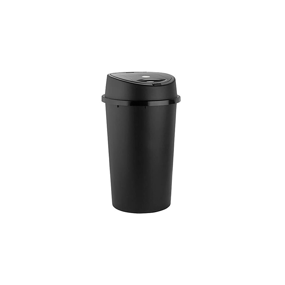 Kitchen Bin Touch Top Bin For Home Office School Kitchen Bathroom Freestanding Round 45 Litre Portable Bin With Removable Lid - 45L… Black