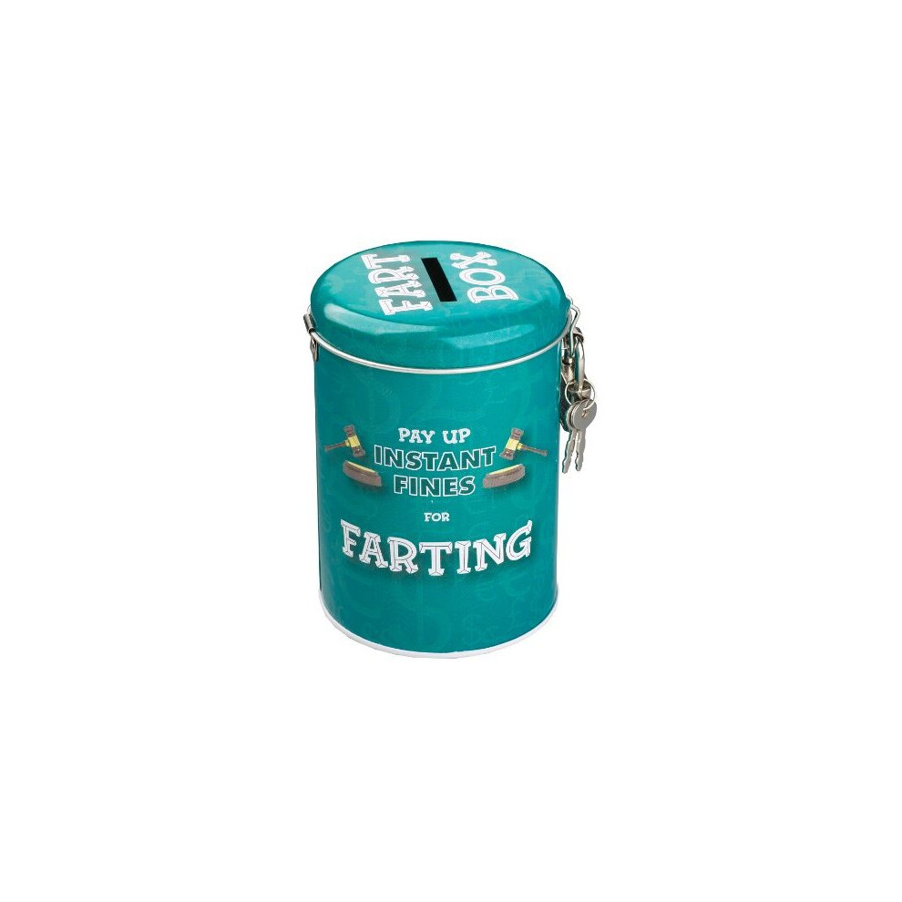 Boxer Gifts Farting Fine Money Tin | Funny Gift for Husband Dad Boyfriend | Secret Santa For Him, Stainless Steel, Blue, 14x9x8cm