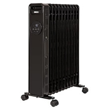 Zanussi 2300W Oil Filled Radiator 11 Fin Portable Electric Heater & Remote Control, Black, Display & 24 Hour Timer, Adjustable Thermostat, 3 Heat