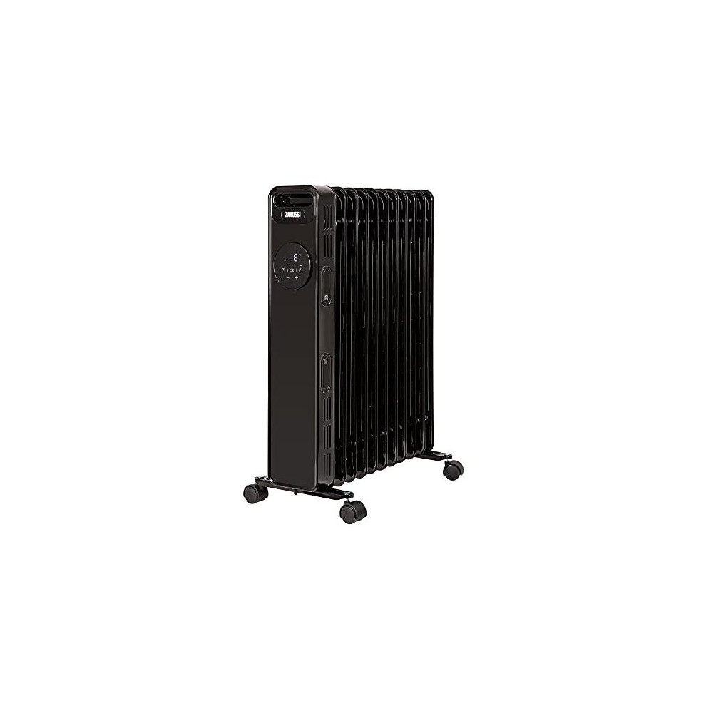 Zanussi 2300W Oil Filled Radiator 11 Fin Portable Electric Heater & Remote Control, Black, Display & 24 Hour Timer, Adjustable Thermostat, 3 Heat