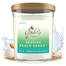 Glade Extra Large Scented Candle, Gift, Home Décor Jar Candle Infused with Essential Oils, Long Burning Time, Seaside Beach Sands, 454g