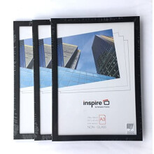 Hampton Frames OXFORD A3 (30x42cm) Black Picture Poster Photo Frame Plexi (Non-Glass) OXF3042NG-3 Pack