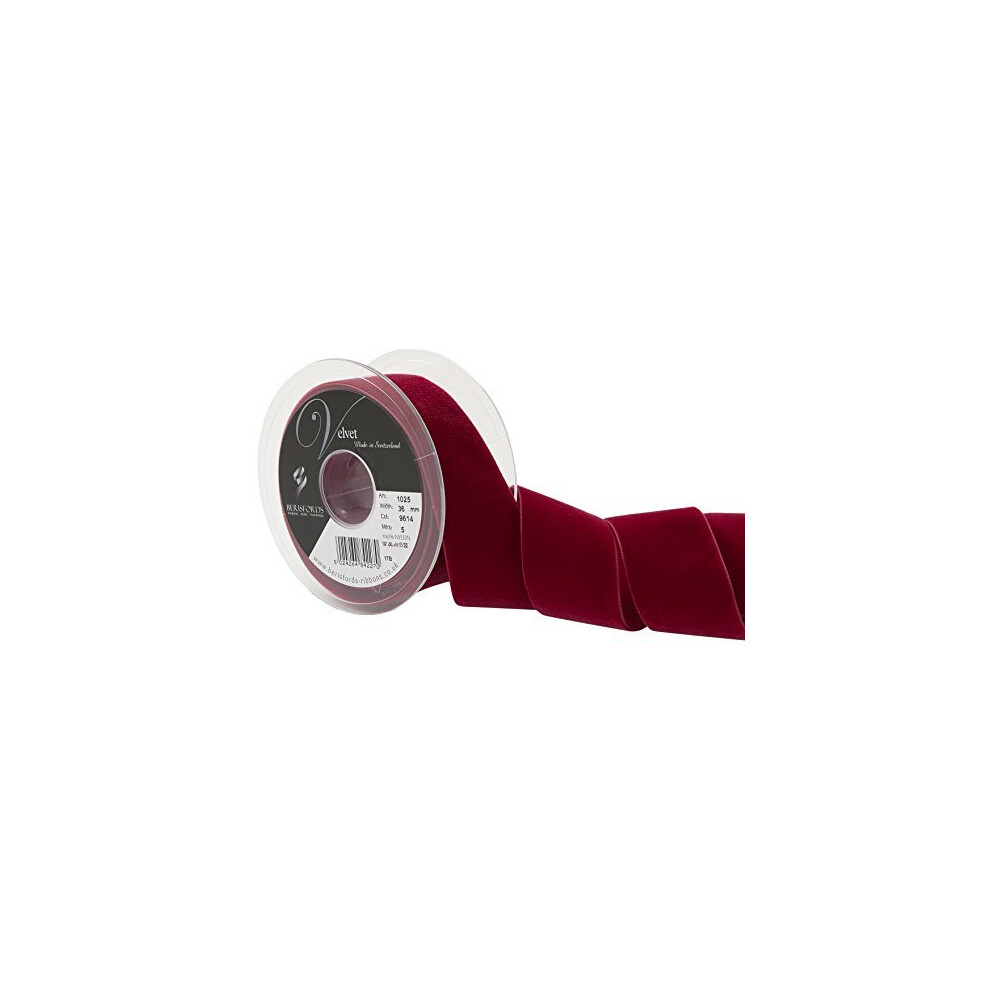 Berisfords Velvet Ribbon, Dark Red, 10.2 x 4.5 x 10.2 cm