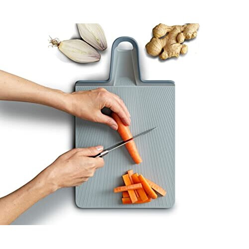 Joseph Joseph Joseph Joseph Chop2Pot Plus Folding Chopping Board Easy-Grip Handle (Regular) - Pale Blue 1