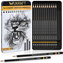 Drawing Pencils for Artists 14 Pcs - 12B – 6H Sketching Pencils Set with Metal case for Drafting, Sketching, Shading, Drawing, Illustrations –