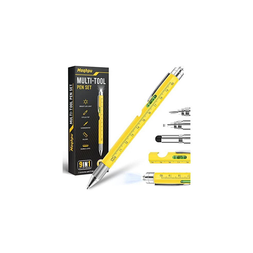 Maqhpu Gifts For Men - 9 In 1 Multi Tool Pen Gadgets For Men, Secret Santa Gifts For Men, Stocking Fillers For Men, Mens Gifts For Christmas, Gifts 650380613378