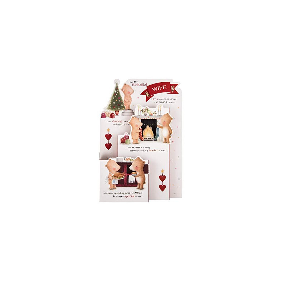 Hallmark Christmas Card For Wife - Cute 3D Pop-Up Design With Heartfelt Verse