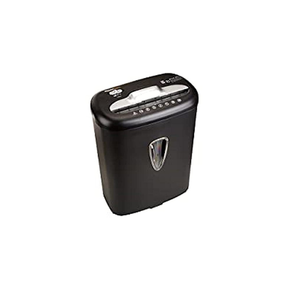 Amazon Basics 7-8 Sheet Cross Cut Paper and Credit Card Shredder with 15.5L Bin for Business & Home Office Use with Reverse Function, Black