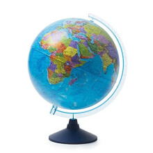 Exerz 21cm Political GLOBE illuminated with Cable Free LED Lighting Day and Night - Political Map/Constellation Stars (21cm New)