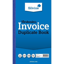 Silvine Carbonless Duplicate Invoice Book - Numbered 1-100 with index sheet (210 x 127mm)