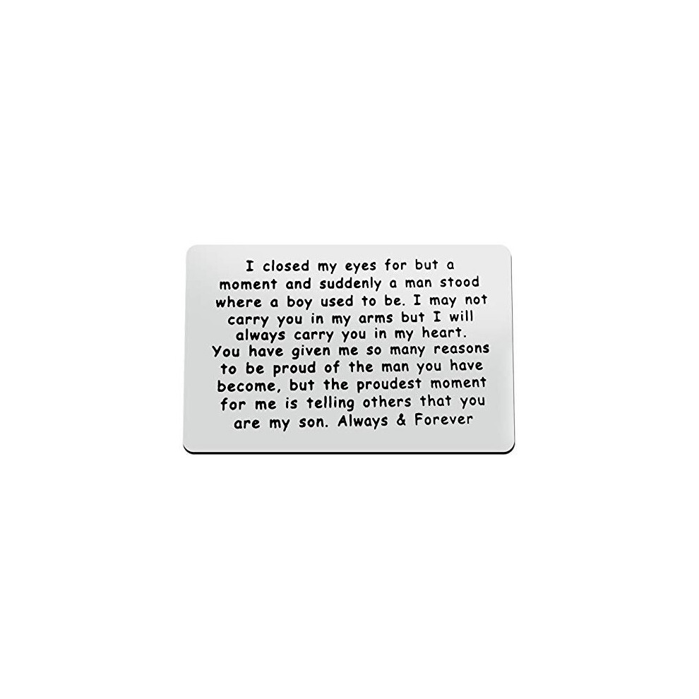 Son Gift From Mom Wallet Insert Card to My Son Inspirational Gift Birthday Graduation Wedding Gift Encouragement Gift Mom to Son Gifts