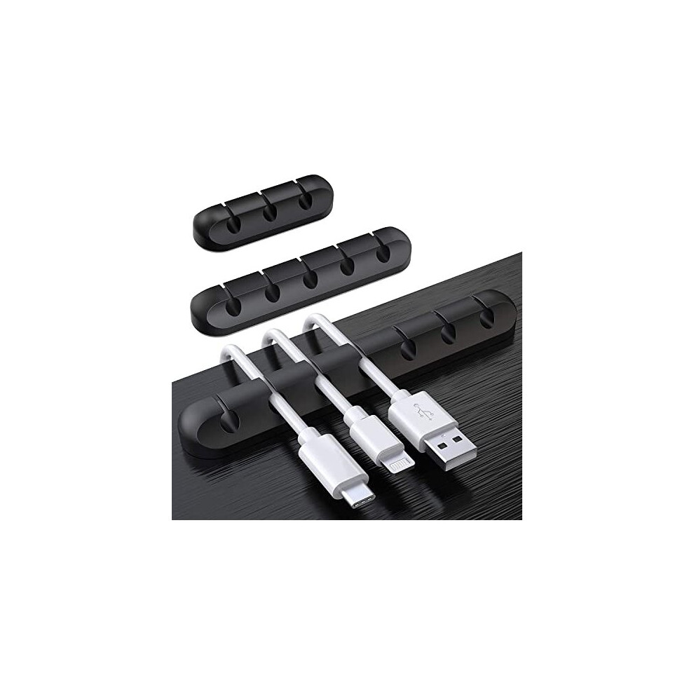 Soulwit Cable Holder Clips, 3-Pack Cable Management Cord Organiser Clips Silicone Adhesive For Usb Charging Cable Mouse Wire Pc Office Home (753-Slot, 716852538287