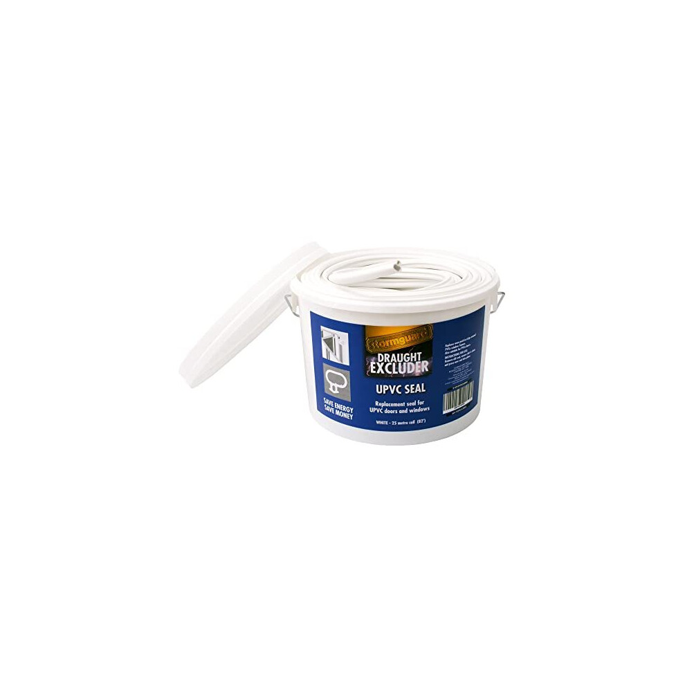 Stormguard UPVC Replacement Door and Window Gasket Rubber Seal (White) 25 Metres Double Glazing Seal