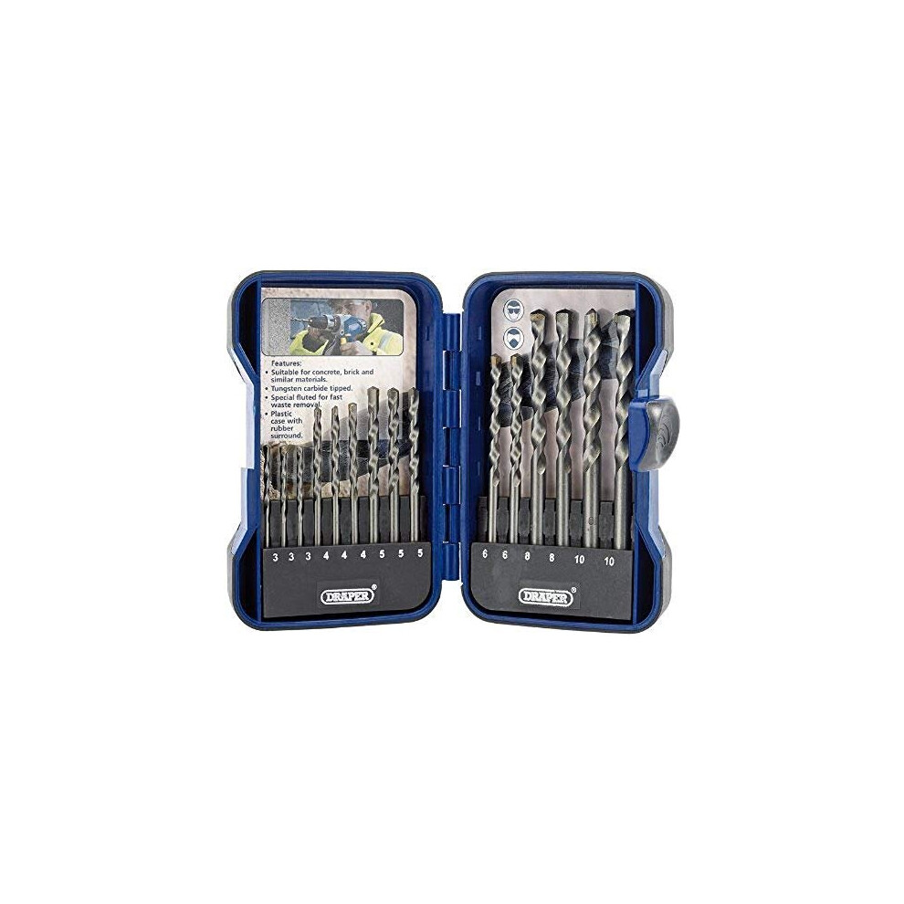 Draper 18550 Masonry Drill Bit Set, Blue, 15 Pcs
