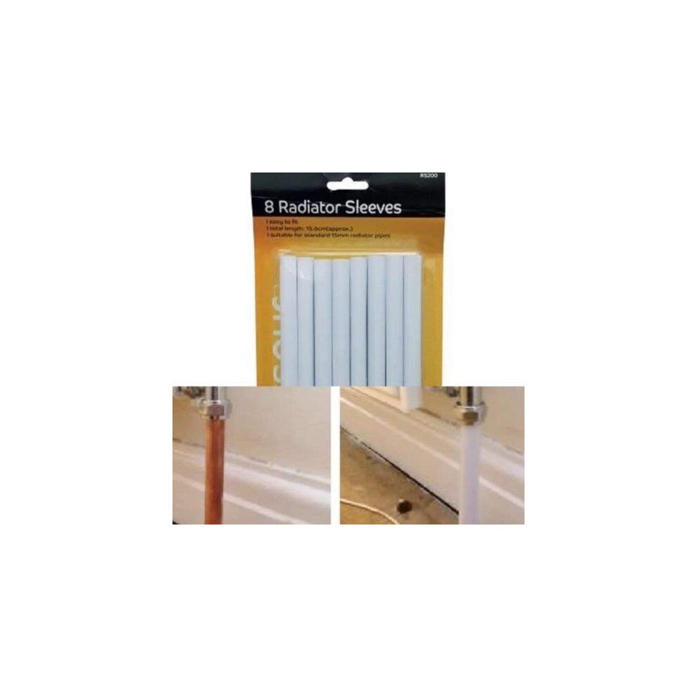 Blackspur White 5 X Radiator Pipe Covers Sleeves 15Mm - 8 Pack