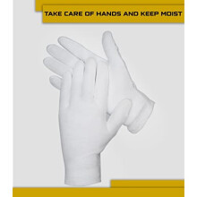 24 Pcs White Cotton Gloves| Cotton Gloves for Eczema| Cotton Gloves for Dry Hands| Moisturizing Gloves | Inspection Gloves| Coin Handling and Jewelry