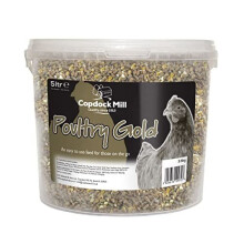 Copdock Mill Poultry Gold Feed 5 Litre Tub - 100% Natural, Calcium-Rich for Chickens, Ducks, Geese & Bantams